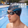 361°成人硅膠泳帽男士女士防水舒適不勒頭加大頭圍游泳印花帽 黑色 曬單實(shí)拍圖