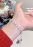 Grace Girl幾何愛(ài)心手鏈女士純銀925銀白金首飾手飾珠寶送女友生日禮物 幾何愛(ài)心手鏈 曬單實(shí)拍圖
