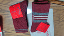 安可拉紅含羊毛襪保暖本命年紅襪子女馬年秋冬季新年紅加厚中筒襪 菱格+二杠(36-43碼) 均碼 曬單實(shí)拍圖
