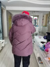 鴨鴨（YAYA）品牌媽媽羽絨服中長(cháng)款2025新款中老年女冬裝可拆卸帽保暖外套 紫李色 4XL (建議150-165斤) 曬單實(shí)拍圖
