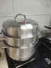 康巴赫不銹鋼三層蒸鍋家用復底大蒸鍋蒸籠可視鍋蓋28cm電磁爐通用 曬單實(shí)拍圖