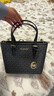 MICHAEL KORS 女士小號單肩手提托特包 送女友情人節禮物 黑色印花35T9GTVT0B BLACK 曬單實(shí)拍圖