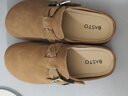 百思圖夏季【半拖式】復古休閑穆勒鞋平跟女拖鞋博肯鞋D3062BH5 駝色 36 曬單實(shí)拍圖