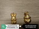 逸龍祥老鳳凰黃金兔子吊墜女足金999本命年兔項鏈鎖節新年禮物送女友 黃金福抱兔吊墜+2金珠 曬單實(shí)拍圖