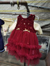 LUSON小o爸女?huà)胪?女寶寶網(wǎng)紗紅色連衣裙拜年服公主裙周歲禮服 網(wǎng)紗連衣裙 73 曬單實(shí)拍圖