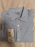 MUJI 男式 免熨燙 半寬角領(lǐng)長(cháng)袖襯衫 男裝 襯衣 格子 純棉全棉 深藏青色條紋 XL(180/104A) 曬單實(shí)拍圖