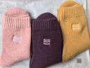貓人3雙裝35%羊毛襪子女秋冬中筒毛圈襪加厚保暖襪睡眠襪女士月子襪 曬單實(shí)拍圖