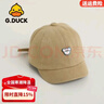 G.duck小黃鴨兒童針織卡通小熊棒球帽秋冬韓版遮陽(yáng)帽寶寶休閑鴨舌帽帽子 卡其色-hello 建議10-30個(gè)月(帽圍46-50cm) 曬單實(shí)拍圖