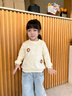 英氏（YEEHOO）【高定系列】?jì)和l衣女寶寶圓領(lǐng)衛衣春夏新款休閑可愛(ài)上衣 米黃 90 cm 曬單實(shí)拍圖