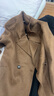 金菊100%純羊毛雙面呢外套西裝領(lǐng)秋冬保暖長(cháng)款女式毛呢大衣 咖色 M  曬單實(shí)拍圖