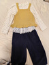 班喜迪女童套裝春裝2026新款寶寶洋氣時(shí)髦小童裝春秋公主兒童衣服三件套 黃色 120 曬單實(shí)拍圖