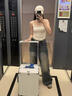 HIPANDA行李箱女2025新款20-28寸登機箱溜冰輪旅行箱鋁框密碼拉桿箱男士 白&藍-鎖扣款(避震輪子可拆彈簧寬拉桿帶杯架) 20英寸 可登機-適合短期3天左右出行 曬單實(shí)拍圖