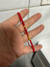 周六福黃金轉運珠情侶款男女緣愛(ài)足金手繩計價(jià) 約0.4g 紅繩A1712667禮物 曬單實(shí)拍圖