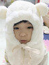 鉑吶苓騎行帽子女冬三件套耳套保暖日系可愛(ài)毛絨帽保暖加厚護耳一體帽 熊熊口罩【米白】 均碼 曬單實(shí)拍圖