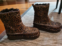 AU&MU澳洲冬季新款性感豹紋雪地靴羊毛保暖棉鞋真皮厚底防滑中筒女鞋 厚底豹紋 【內里皮毛一體】3145 35 曬單實(shí)拍圖
