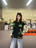 BJHG【飛天小女警聯(lián)名】不計后果美式棒球服夾克女款春季寬松復古外套 毛毛綠 L 130-160斤 曬單實(shí)拍圖