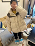 迪士尼女童羽絨服冬季新款白鴨絨上衣兒童保暖外套大童加厚冬裝 香檳咖 TD4DS012 160 曬單實(shí)拍圖