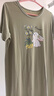 芬騰夏季薄款短袖純棉家居服大碼可愛(ài)睡衣全棉女款連衣睡裙 草綠 3XL 曬單實(shí)拍圖
