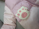 巴拉巴拉嬰兒羽絨服連體衣寶寶冬裝哈衣爬服保暖撞色萌趣可愛(ài)時(shí)尚 粉色小貓-白鴨絨 90 cm-充絨量107g 曬單實(shí)拍圖