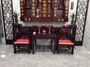 康鼎盛花梨木中式仿古雕花條案六件套農村堂屋八仙桌四件套實(shí)木神臺供桌 2.4米靈芝椅組合4件套 【金花梨】 曬單實(shí)拍圖