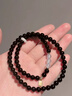 【普陀文創(chuàng  )】天然黑曜石雙圈女手串補水轉海藍寶水晶手鏈轉運禮物 【曜晶海藍寶】8A級黑曜石-6mm雙圈【雙重補水】 曬單實(shí)拍圖