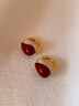 芯奢復古滴釉紅色耳環(huán)女水滴款耳釘2025新款高級感港風(fēng)氣質(zhì)耳圈耳飾 復古滴釉紅色耳環(huán) 曬單實(shí)拍圖