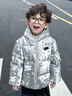 NIKE 耐克童裝男童保暖短款羽絨服冬季新款滿(mǎn)印兒童新年衣服外套 銀灰色 90絨 清潔度1000+ 110 /52 充絨量84克【建議身高98-104cm】 曬單實(shí)拍圖