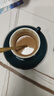 Mongdio陶瓷咖啡杯套裝拿鐵杯家用掛耳美式杯碟情侶杯碟節日禮物 金邊藏青(2杯2碟2勺+金架) 曬單實(shí)拍圖
