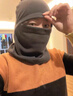 LISM【外賣(mài)騎手】戶(hù)外騎行保暖口罩防風(fēng)防寒頭套雙層加厚面罩多功能 黑色 均碼 曬單實(shí)拍圖