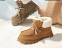 他她（TATA）焦糖栗子雪地靴冬加絨棉鞋厚底保暖鞋雪地毛絨靴JXJ01DD5 灰/米（仿毛里） 36 曬單實(shí)拍圖