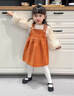 G.duck小黃鴨童裝女童連衣裙春秋季2026新款兒童裙子背帶裙女寶寶公主裙 磚紅色 110 建議4~5歲【100-110cm】cm 曬單實(shí)拍圖