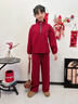 女童加絨套裝冬裝2026新款本命年12歲女孩衣服兒童衛衣紅色拜年服 紅色加絨套裝【衛衣+褲子】 160 曬單實(shí)拍圖