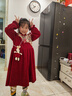 女童連衣裙秋冬2026新款小女孩中國風(fēng)洋氣新年裝兒童紅色公主裙子 2355紅色(加絨)+同款兔子+送發(fā)夾 150 曬單實(shí)拍圖