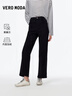 VEROMODA牛仔褲2025秋冬新款含棉萊賽爾九分加絨復古顯瘦直筒褲秋新年過(guò)年 黑牛仔 M 曬單實(shí)拍圖