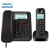 飛利浦（PHILIPS）數字無(wú)繩電話(huà)機 無(wú)線(xiàn)座機 子母機 辦公家用 信號覆蓋廣 屏幕白色背光 DCTG167一拖一黑色 曬單實(shí)拍圖