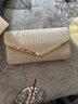 蕓洛歐美時(shí)尚手拿包女款信封包名媛氣質(zhì)晚宴禮服宴會(huì )包婚禮旗袍包包女 三角金邊香檳色 曬單實(shí)拍圖
