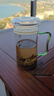 明尊（LIGHTKING）茶水分離杯玻璃杯帶蓋 月牙濾片過(guò)濾辦公玻璃水杯綠茶泡茶杯CP-53 翡翠綠 320ml 曬單實(shí)拍圖