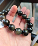 石玥珠寶精品10mm彩虹眼黑曜石手串本命年轉運珠水晶手鏈男女士款禮物 曬單實(shí)拍圖