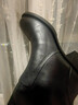 芳臨品牌全頭層牛皮真皮長(cháng)筒靴女2025秋冬新款高筒騎士靴粗跟圓頭長(cháng)靴 黑色絨里 37 曬單實(shí)拍圖