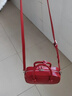 MUVA趙昭儀同款波士頓紅色包包手提包女通勤真皮斜挎包新年情人節禮物 曬單實(shí)拍圖