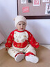 班吉熊嬰兒拜年服紅色寶寶秋冬裝喜慶連體衣冬季加絨保暖純棉新年外出服 【加絨】元寶雙層連體衣 80cm 曬單實(shí)拍圖
