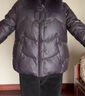 鴨鴨（YAYA）中年媽媽裝羽絨服女短款狐貍毛領(lǐng)冬裝中老年人女裝加厚防寒外套 紫灰色 2XL 曬單實(shí)拍圖