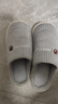 小熊兔子卡通棉拖鞋家用室內厚底保暖防滑毛毛拖鞋踩屎感棉拖鞋女 灰色隨機英文刺繡 42-43 【適合41-42】 曬單實(shí)拍圖