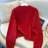 茶年（CHANIAN）2026本命年馬年女毛衣 秋冬新款女裝韓版寬松內搭打底衫潮 紅色 M 曬單實(shí)拍圖