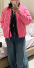 初語(yǔ)90鴨絨立領(lǐng)羽絨服女2025冬新款輕戶(hù)外防風(fēng)保暖棒球外套 玫粉色  L 曬單實(shí)拍圖