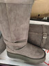 啄木鳥(niǎo)厚底灰色毛毛雪地靴女2025冬季新款長(cháng)筒加絨加厚保暖高筒靴棉鞋子 灰色長(cháng)筒 37 曬單實(shí)拍圖