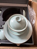 石茗堂天青汝窯功夫蓋碗手工茶壺茶具整套冰裂紋茶器家用送禮輕奢禮盒裝 西施壺19頭套組-天青 曬單實(shí)拍圖
