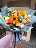 艾斯維娜鮮花速遞向日葵混搭花束生日禮物全國同城配送 向日葵香檳韓式花束 曬單實(shí)拍圖