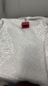 鄂爾多斯1980【馬海毛桑蠶絲亮片】圓領(lǐng)女裝嵌花針織衫26早春新品 銀白 S 160/80A 曬單實(shí)拍圖