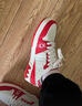 暴力熊（VIOLENTBEAR）男鞋冬季新款透氣低幫板鞋休閑運動(dòng)鞋子潮鞋百搭女鞋情侶鞋輕奢潮 白紅色 42 曬單實(shí)拍圖
